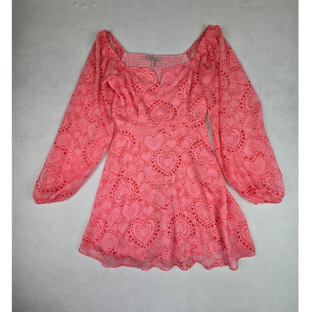 BCBGeneration Dress Fit & Flare Heart Print Mini Dress